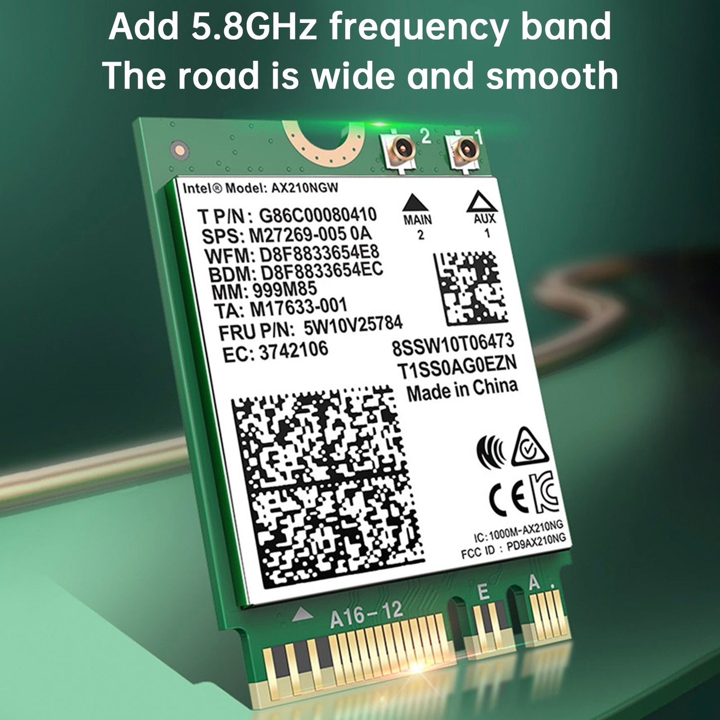 AX210 Module Bluetooth 5374Mbps High-Speed Gigabit Network Card Supports WIFI6