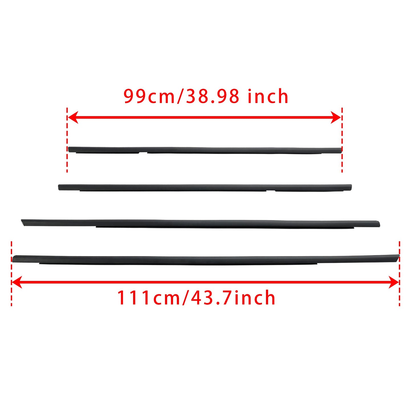 2001-2005 Honda Civic 4pcs Weatherstrip Window Seal 72410S5A003