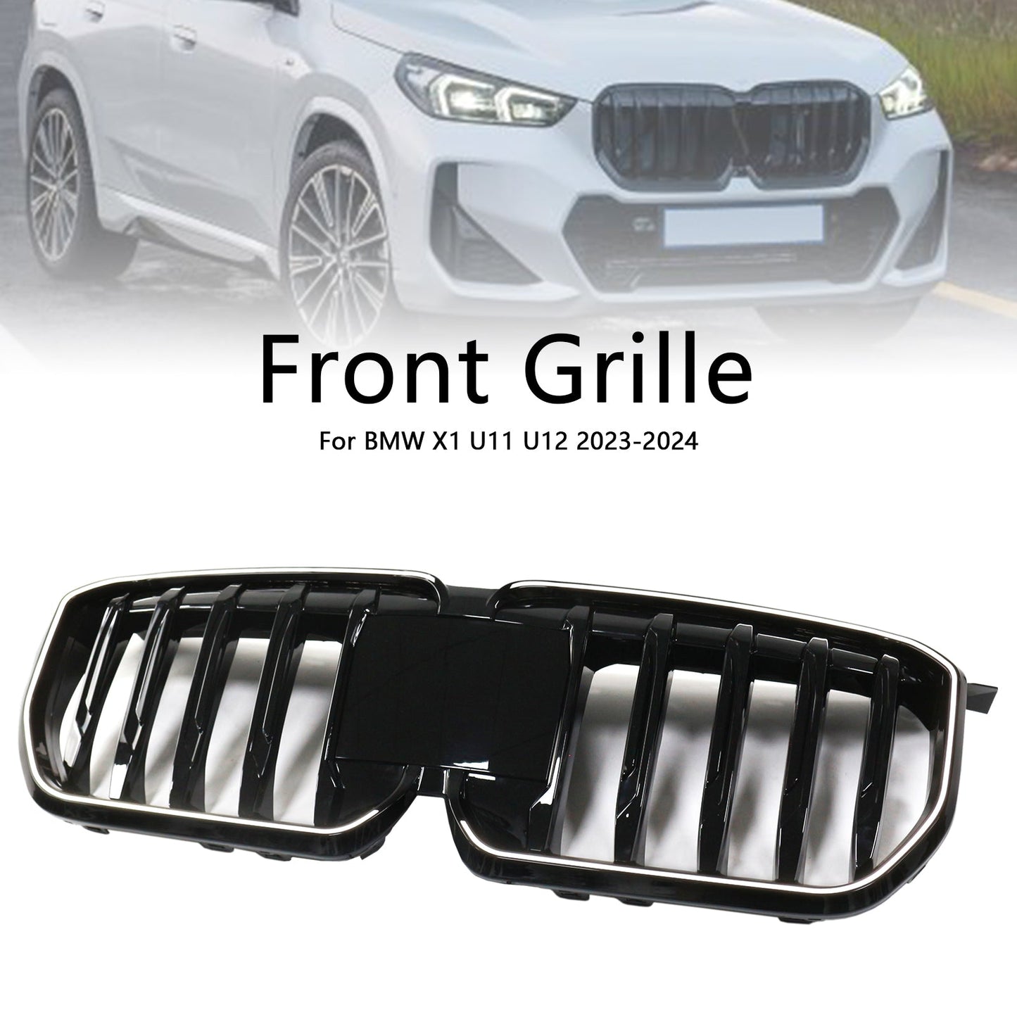 2023-2024 BMW X1 U11 U12 Gloss Black Front Bumper Kidney Grill Grille