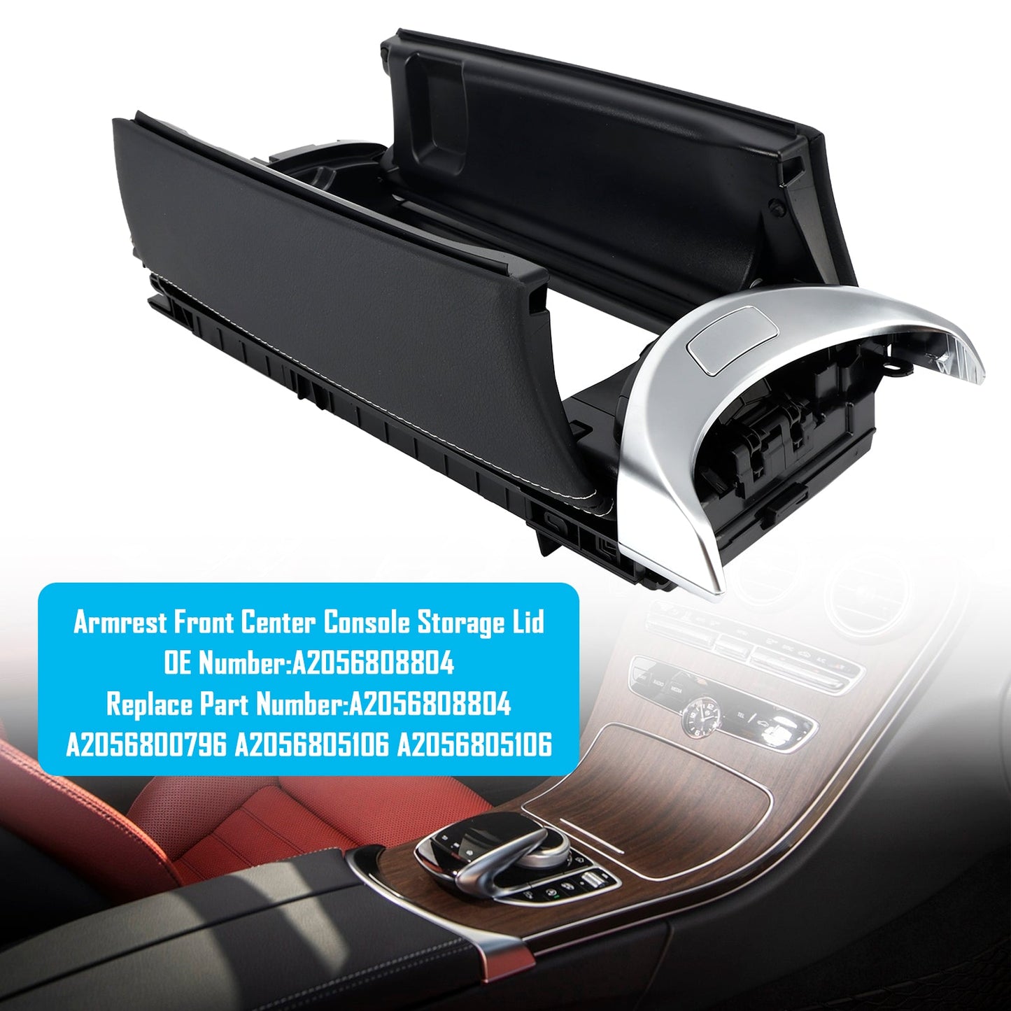 2017-2020 Mercedes-Benz GLC300 Armrest Front Center Console Storage Lid A2056808804 A2056800796