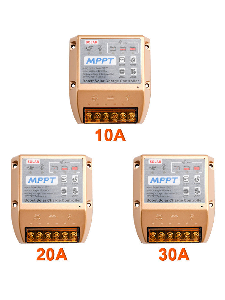 10A/20A/30A Boost MPPT Solar Controller 24V36V48V60V72V Mobile APP Smart Control