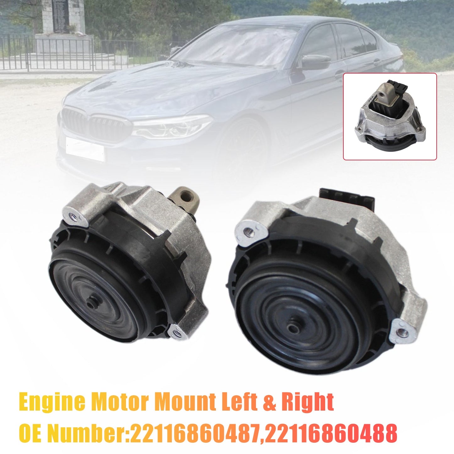 2Pcs Engine Motor Mount Left & Right For BMW 530i 530i xDrive 2.0L 2017-2019