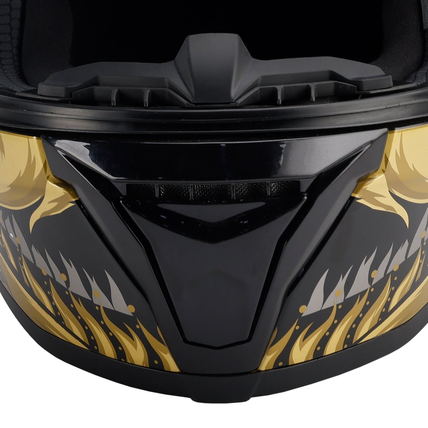 DOT Motorcycle Helmet Adult Street Full Face Black gold