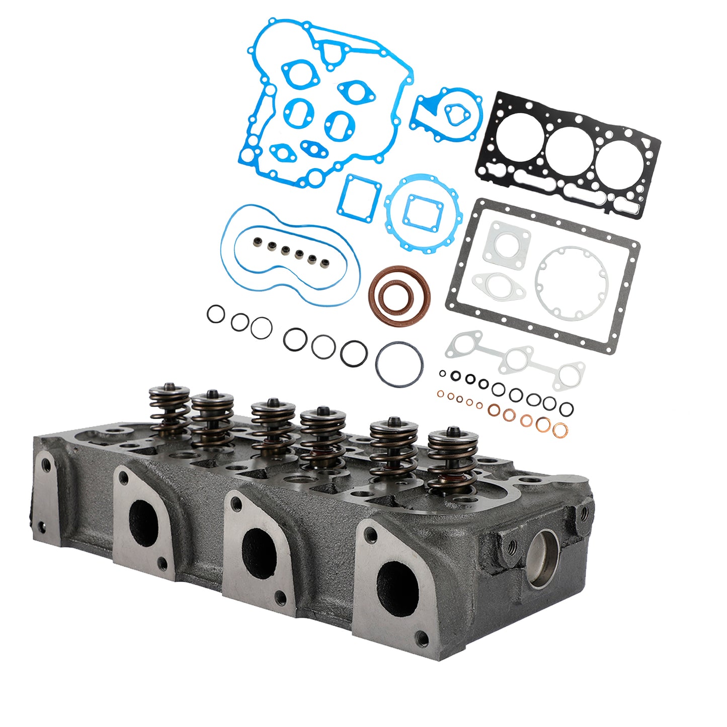 Complete Cylinder Head & Full Gasket Kit Compatible With Kubota D1105 Engine