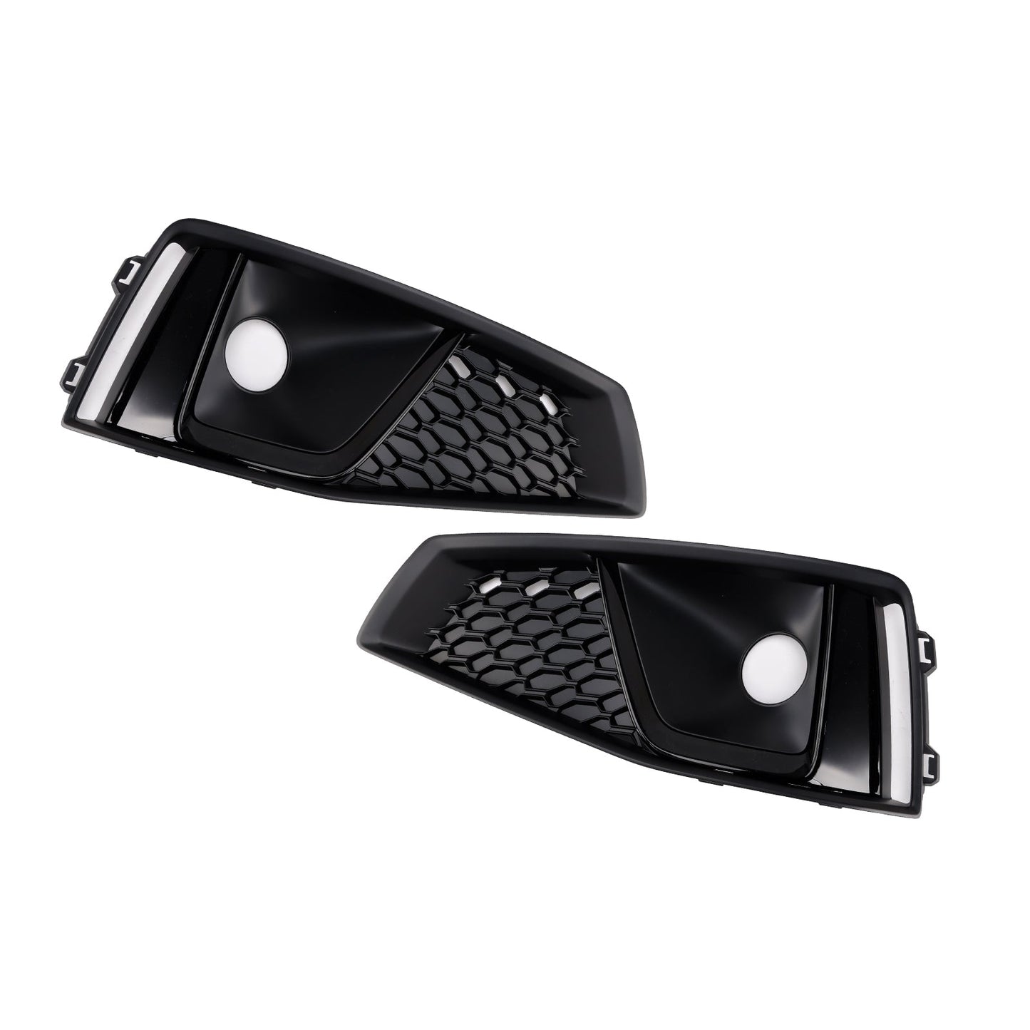 2018-2020 Audi A4 B9 S-LINE S4 Black Front Fog Light Grille Trim Cover