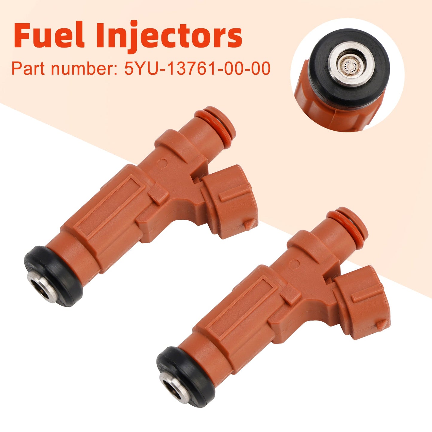 2PCS Fuel Injectors 5YU-13761-00-00 For YAMAHA Stratoliner Raider Roadliner