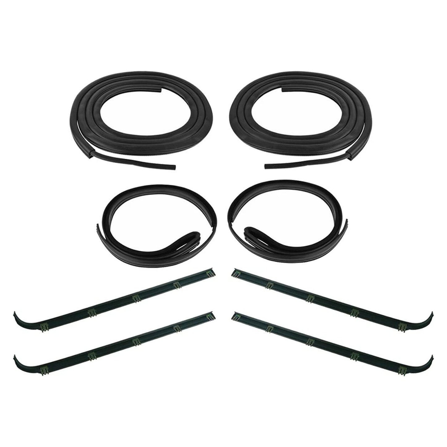 1987-1996 Ford F250 Truck Front Door Weatherstrip Seal Kit 8PCS Door Window Sweep Weatherstrip Seal Kit
