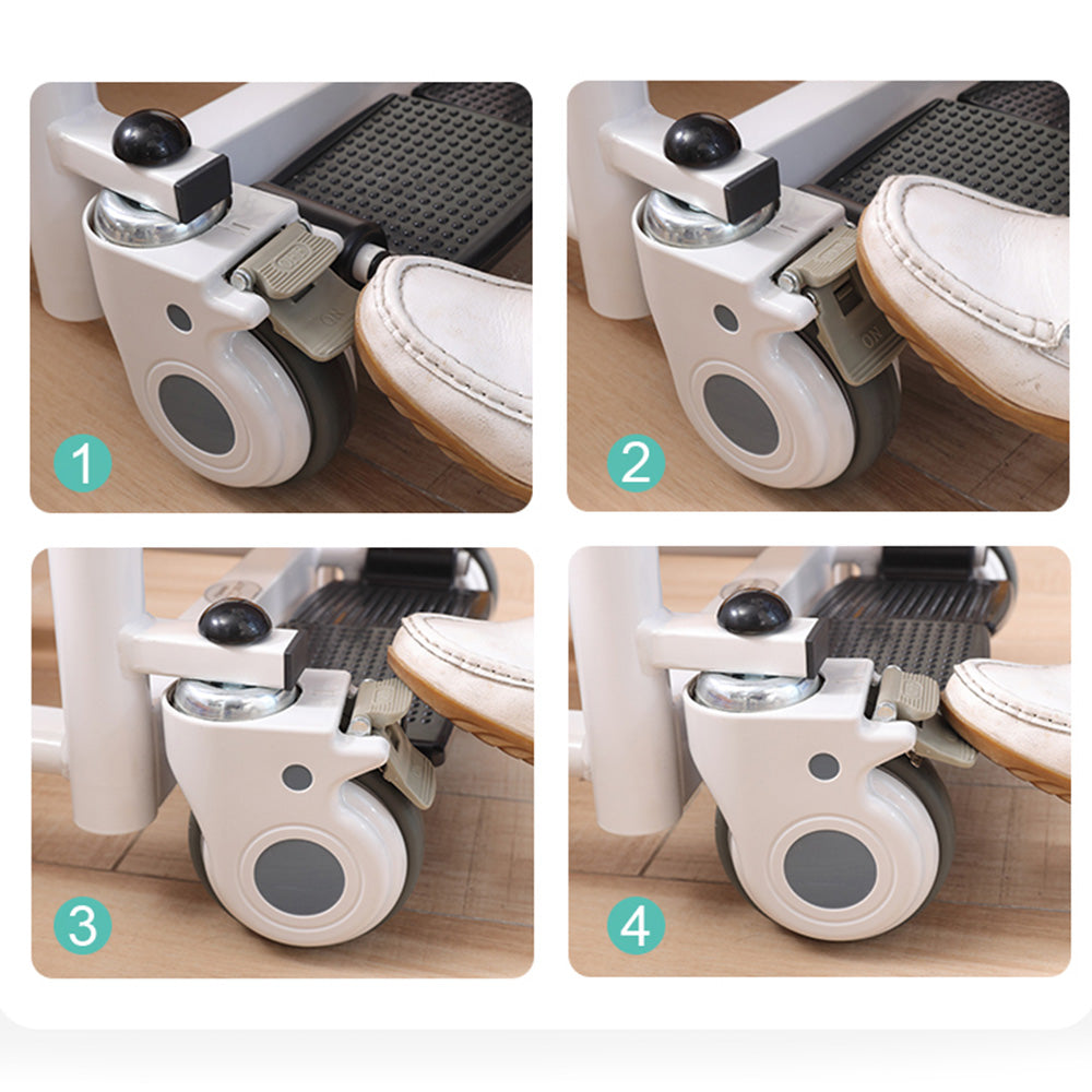 Elderly Patient Transfer Chair with 180 Degree Split Seat and Bedpan 440 lb Capacity