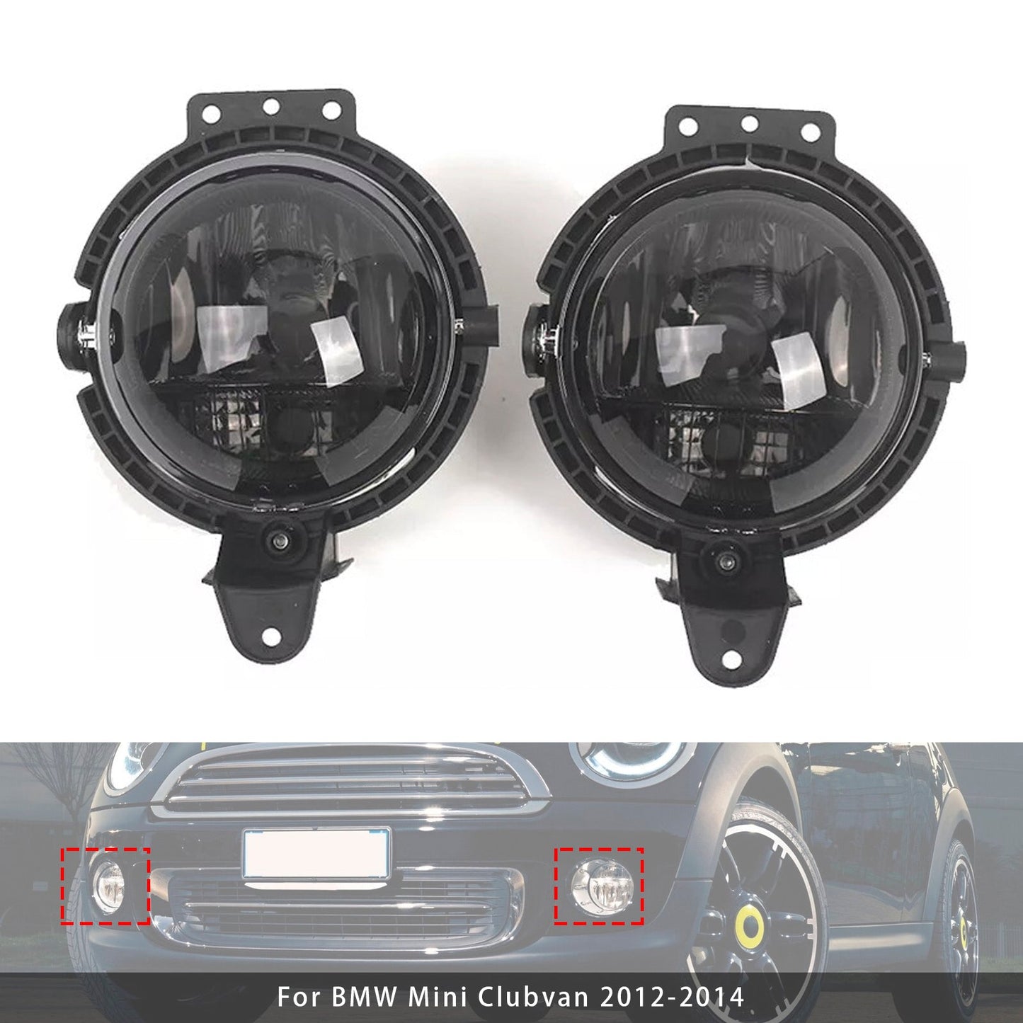 Pair Front Bumper Fog Light For Mini R55 R56 R58 R59 R60 63172751295 Smoke Lens