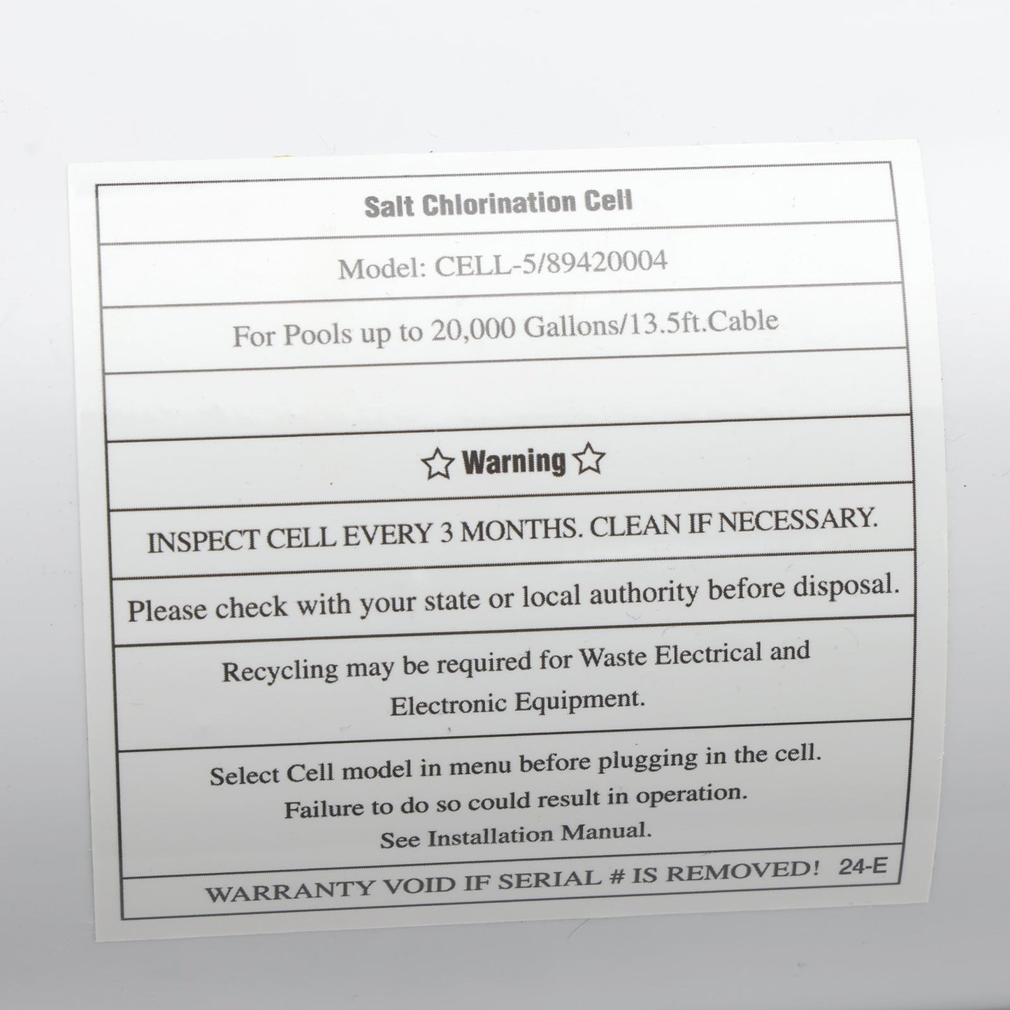 GLX-CELL-5 TurboCell Salt Chlorination Cell For Hayward Pool up to 20000 Gallons