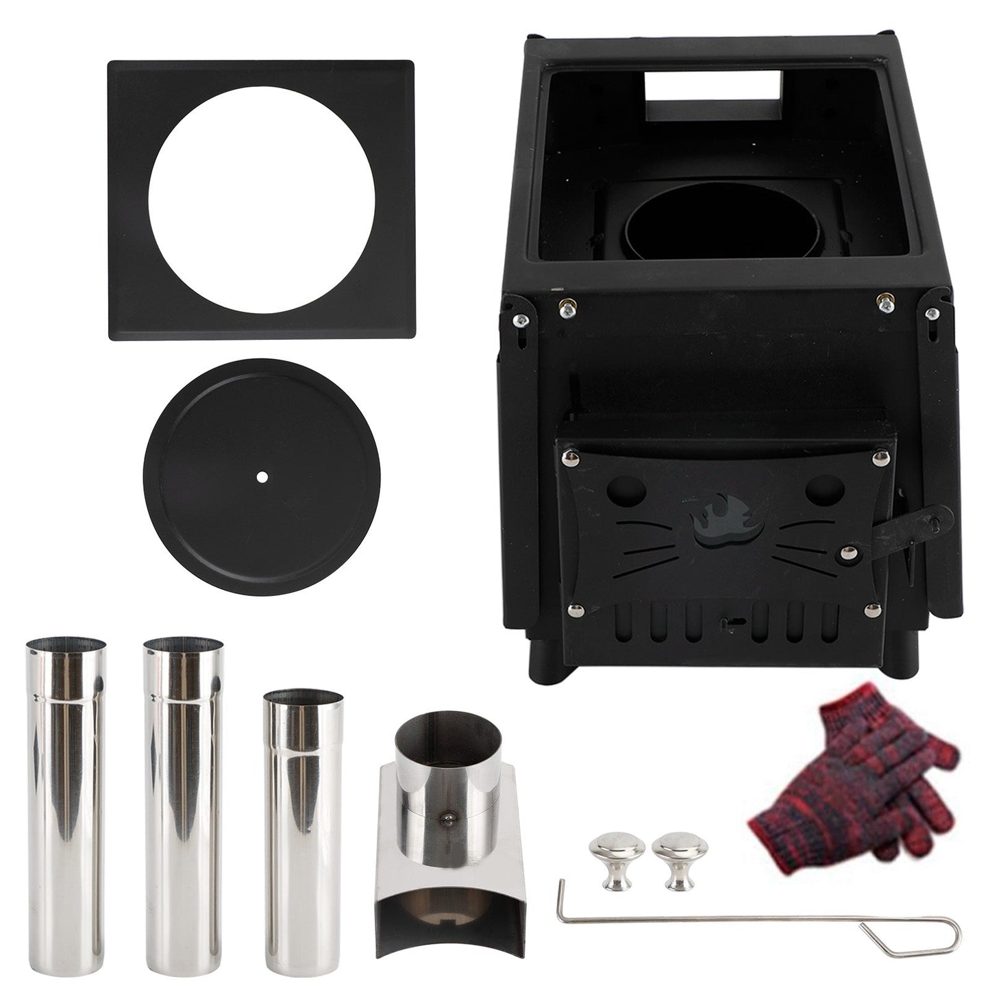 Outdoor Portable Camping Small Wood Burning Stove Picnic Cook Folding Heating