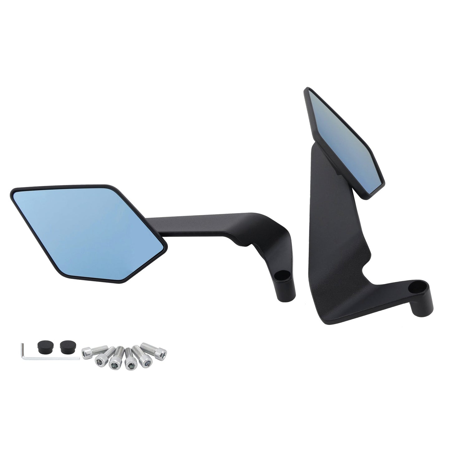 Winglet Mirror Set Blue Glass For Trident 660 Street Triple R RS 765 2022-2024