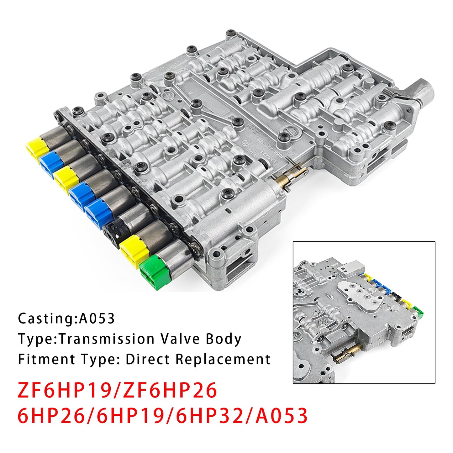 ZF6HP19 ZF6HP26 6HP26 6HP19 6HP32 A053 Transmission Valve Body 9 Solenoids