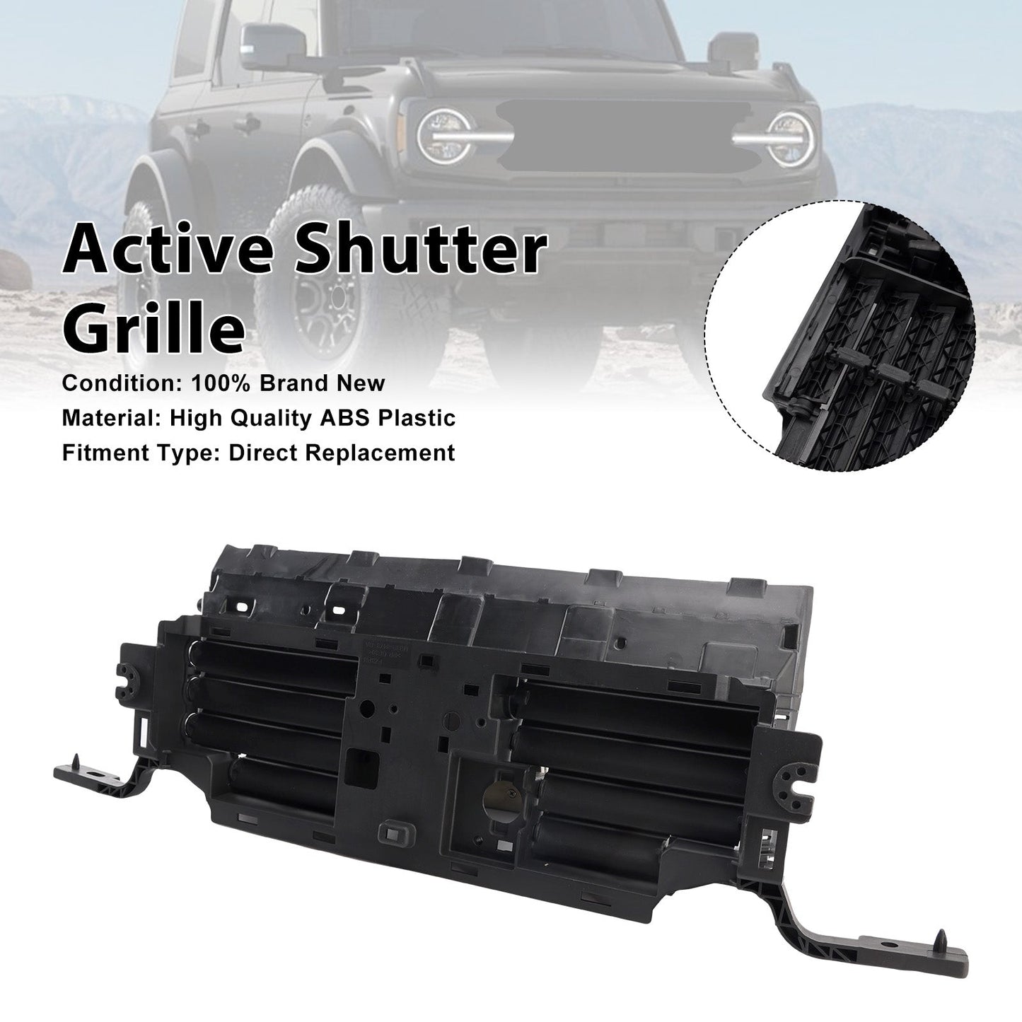 2021-2022 Fit Ford Bronco 2.3L 2.7L Lower Active Grill Shutter W/ Motor