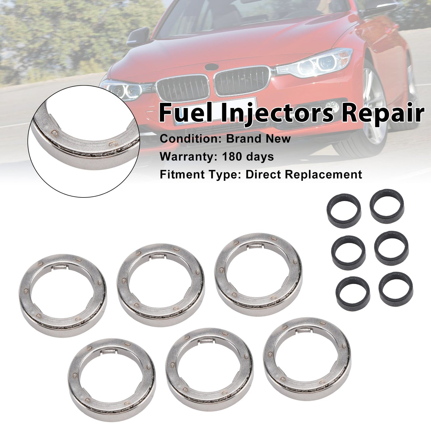 12PCS Fuel Injector Gasket Ring & Element Fit BMW 335i 340i 528i N20 B38 N55