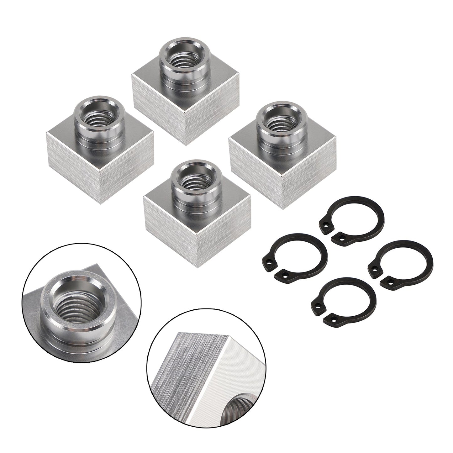 4X Set Snowmobile Trailer Insert Nut & Snap Ring 04414 03400 For Triton Xt & Lt