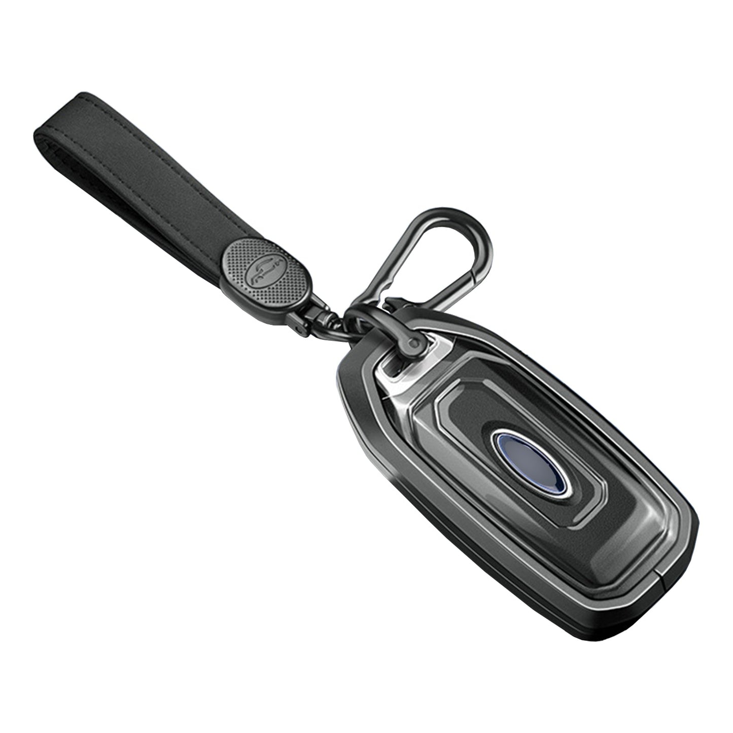Aluminum Alloy TPU Black Car Key Case Cover With Buckle For Ford
