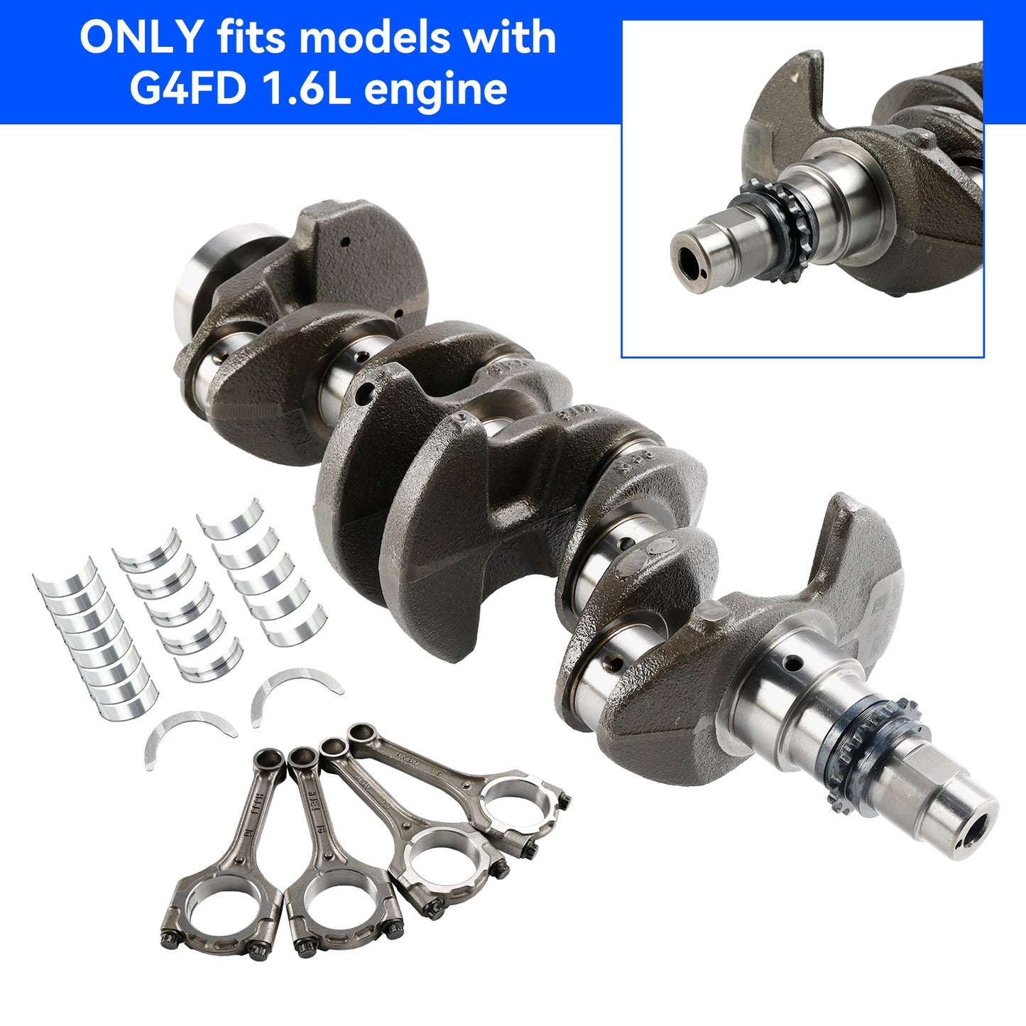 G4FD 1.6L Engine Crankshaft & Rods & Bearing for Hyundai Accent Kia Rio Soul