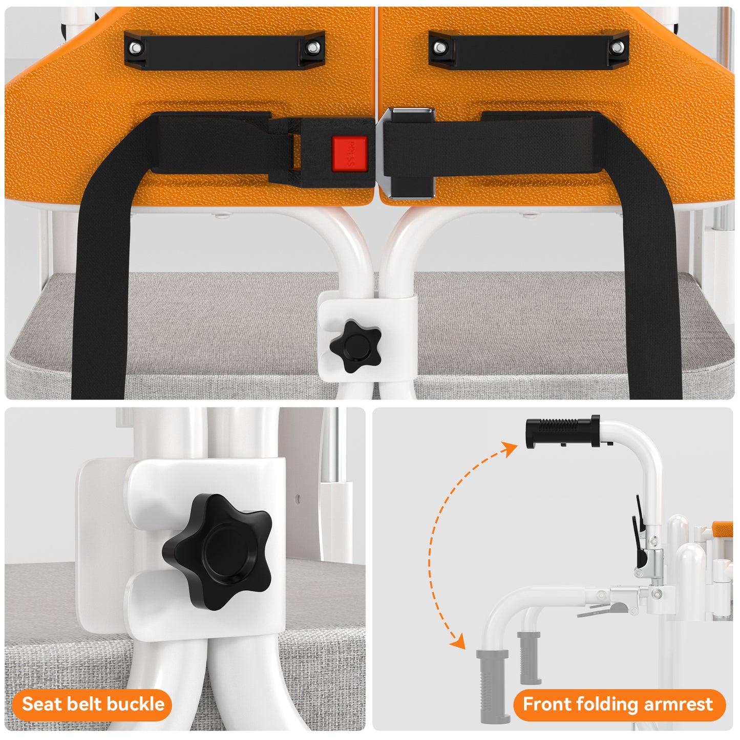 Widen Patient Chair Hydraulic Transferred Lift Wheelchair 180°Split Seat