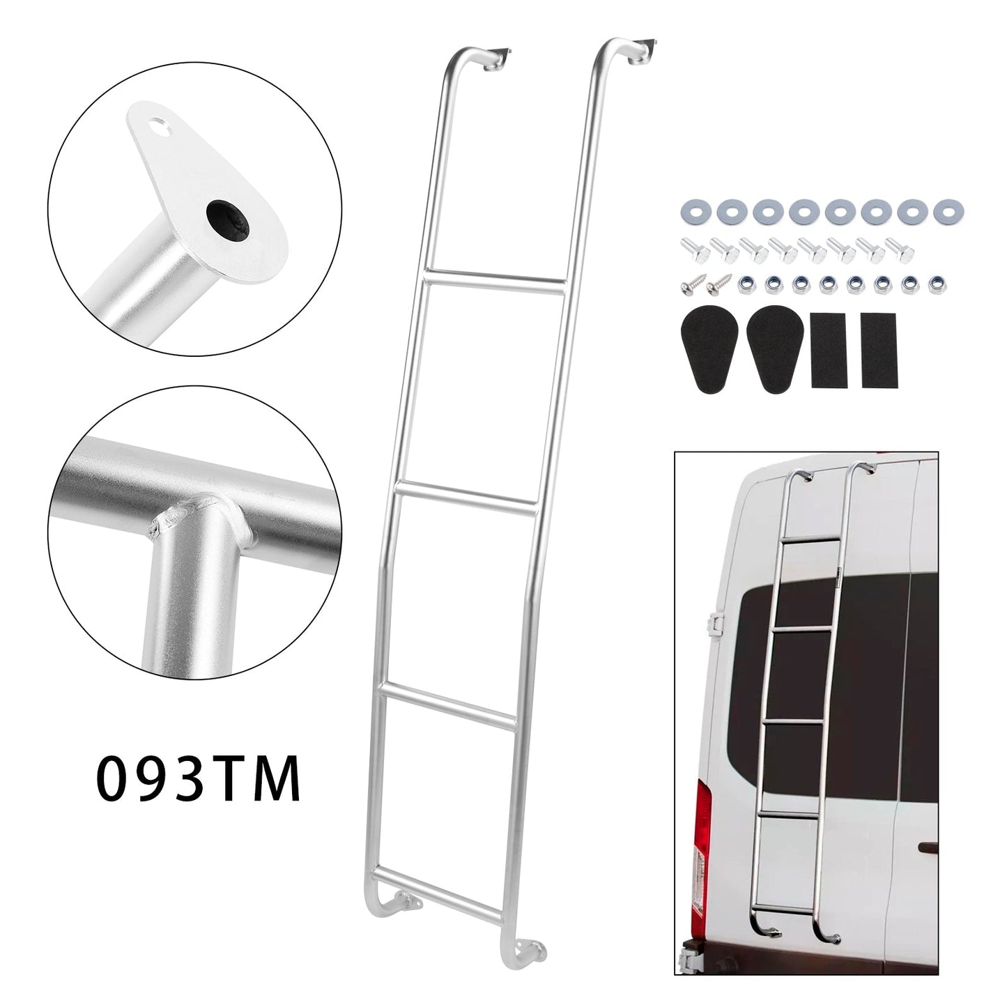 2014-2024 Ford Transit Medium Roof Van Stainless Steel Van Ladder 093TM
