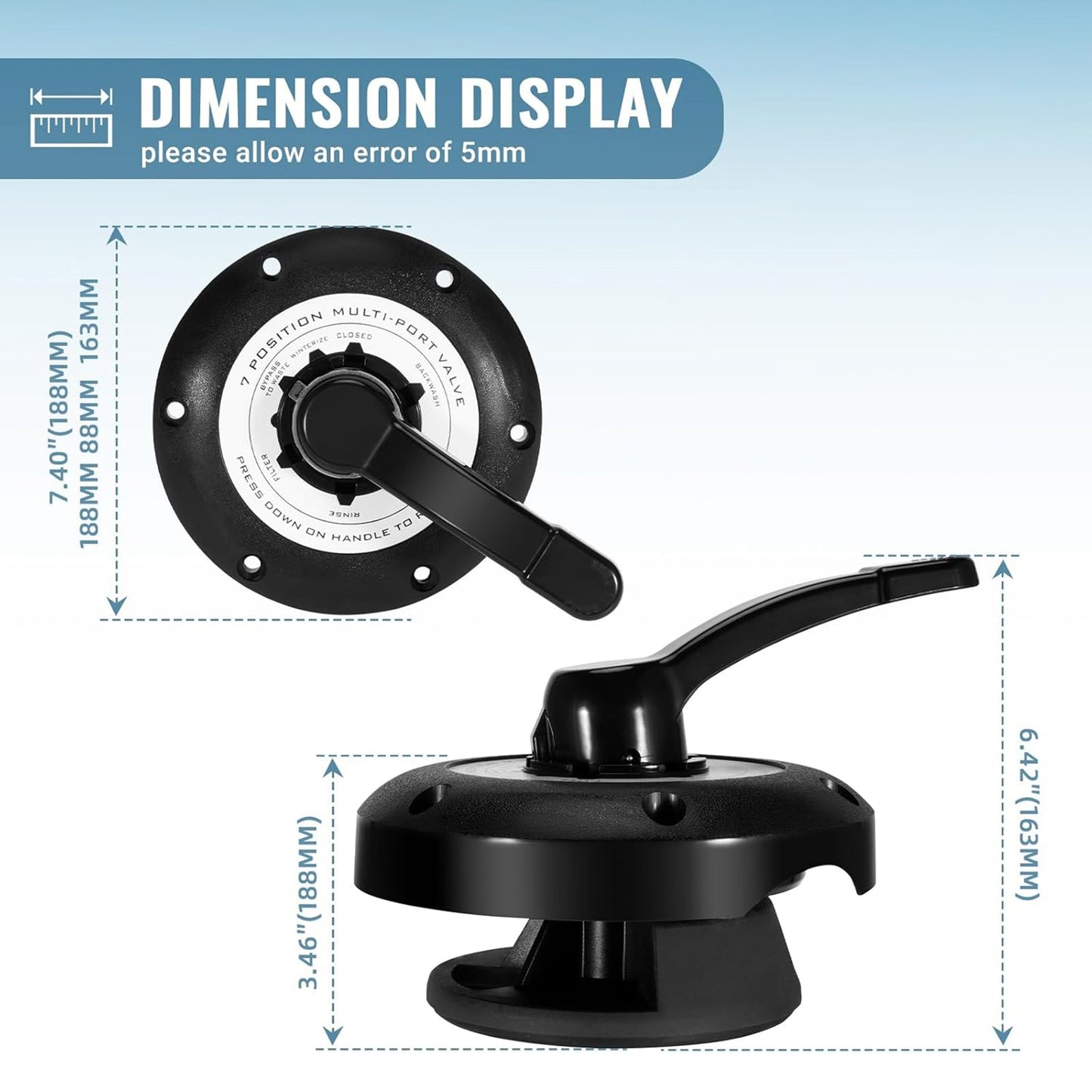 Multi-Port Valve Top 600-9600B For Waterways Sand Filter Valve
