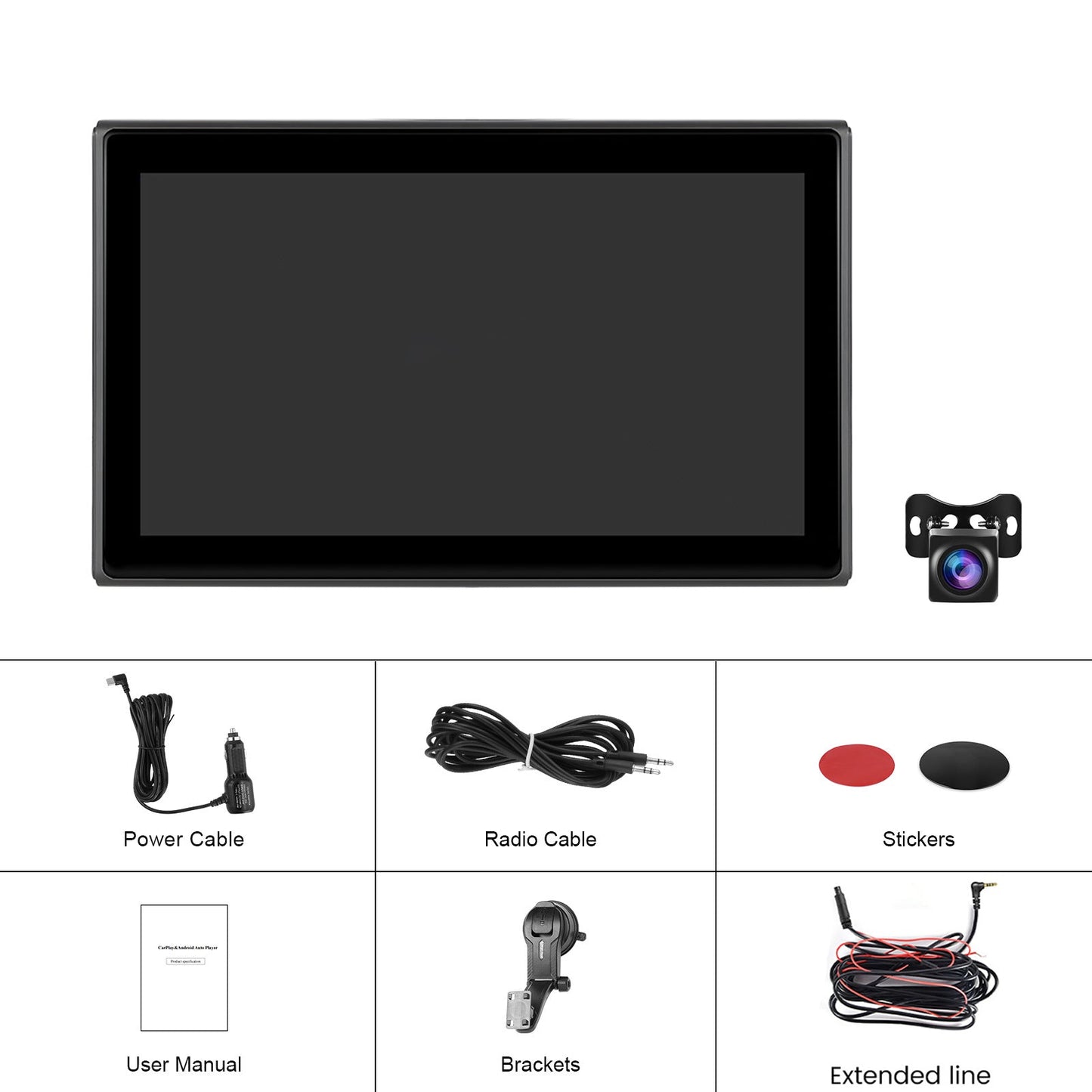 7-inch Full Touch Screen Apple CarPlay Android Auto Switching Display AHD Camera