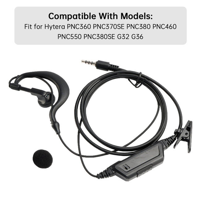 PNC380-T35 Earhook Headset For Hytera PNC360 PNC370SE PNC550 PNC380SE G32 G36