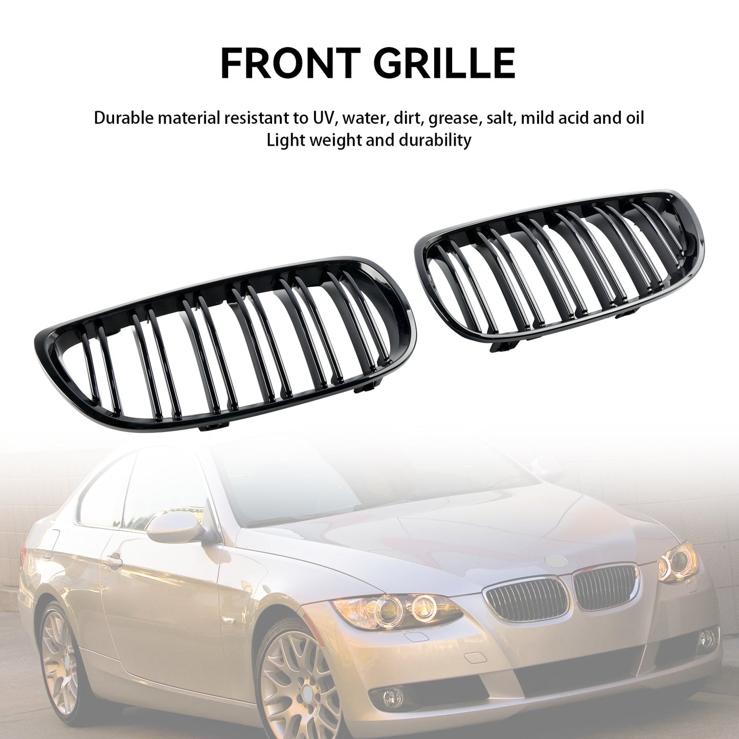 2008-2013 BMW 3-Series M3(E92/E93) Gloss Black Front Kidney Grill Grille