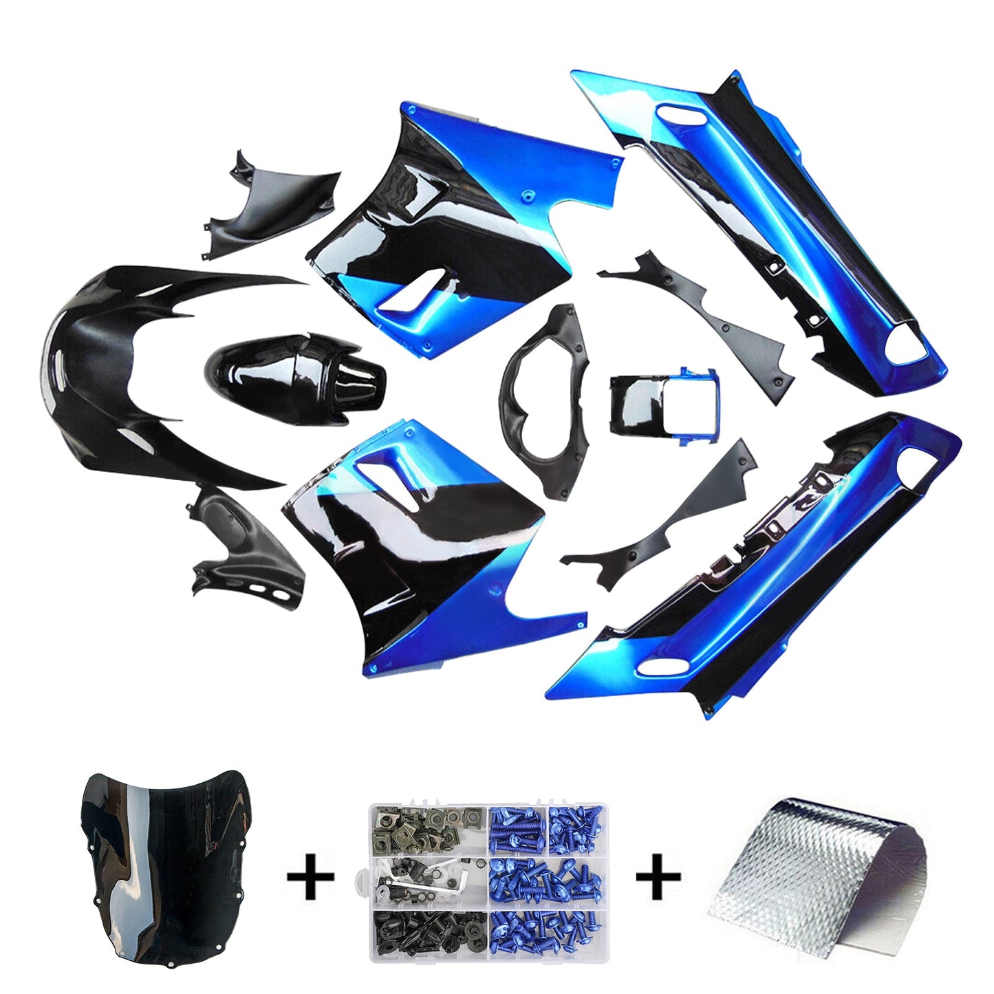 1990-1992 Kawasaki ZZR1100 Injection Fairing Kit Bodywork ABS