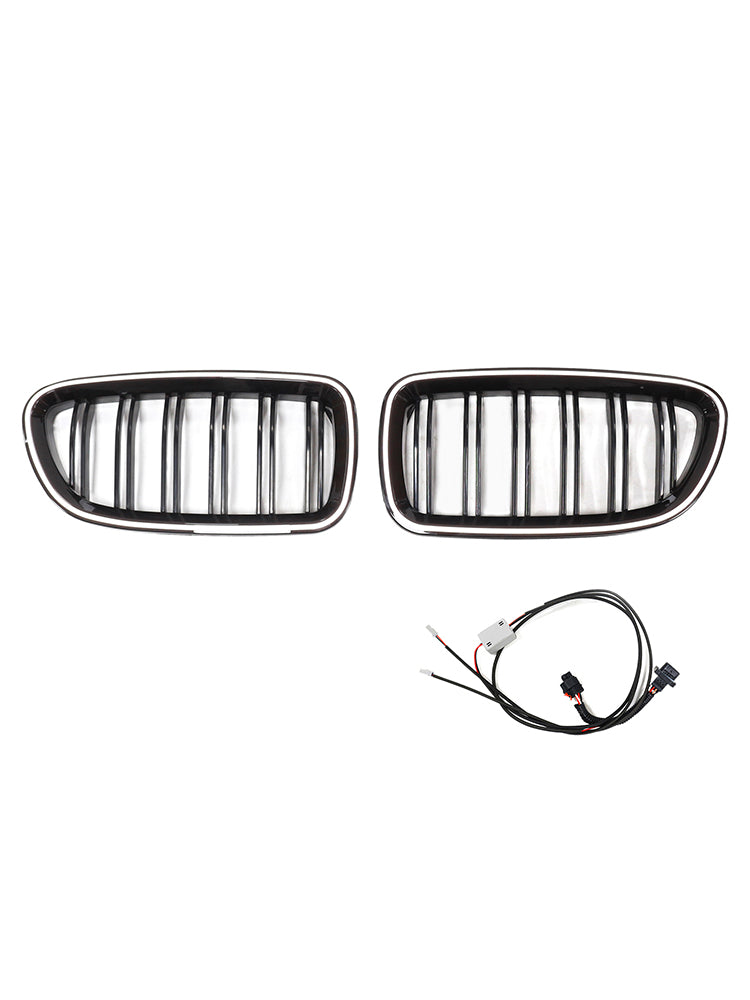 Kidney Bumper Grill Grille Fit BMW 5 Series F10 F11 2010-2016 Gloss Black 51137203649 51137203203