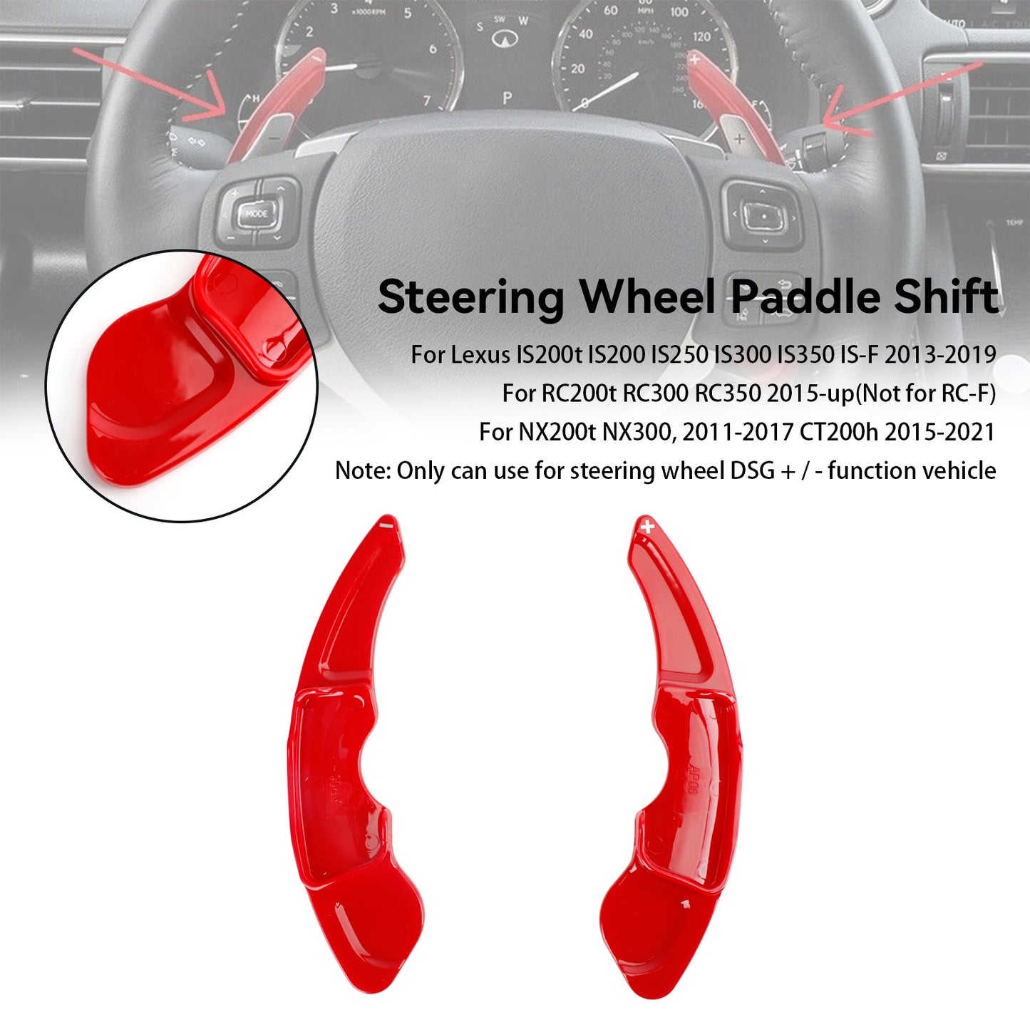 Steering Wheel Paddle Shifter Extensions For Lexus IS RC RCF NX