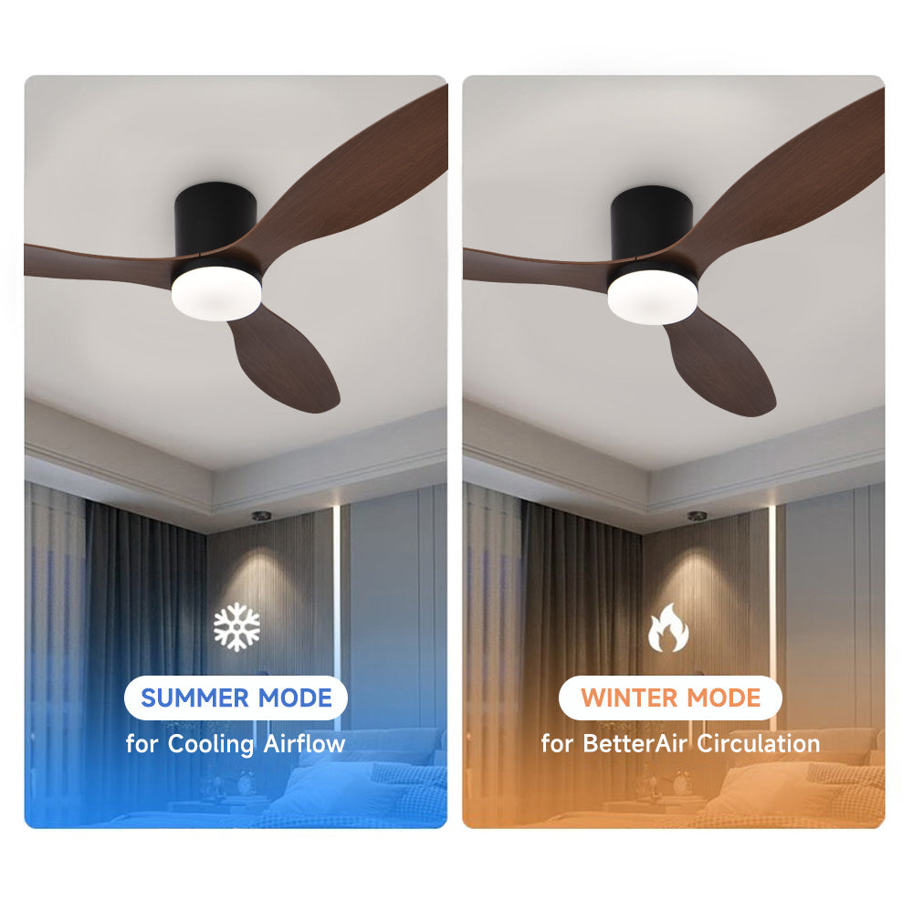 Dimmable LED  DC  Motor 42” Profile Ceiling Fan with Lights Remote/App Control