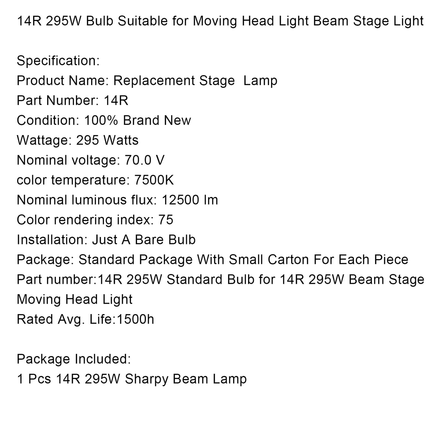 MSD 20R 440W Lamp Sharpy Beam Moving Head Replacement Bulb Stage Show Lighting