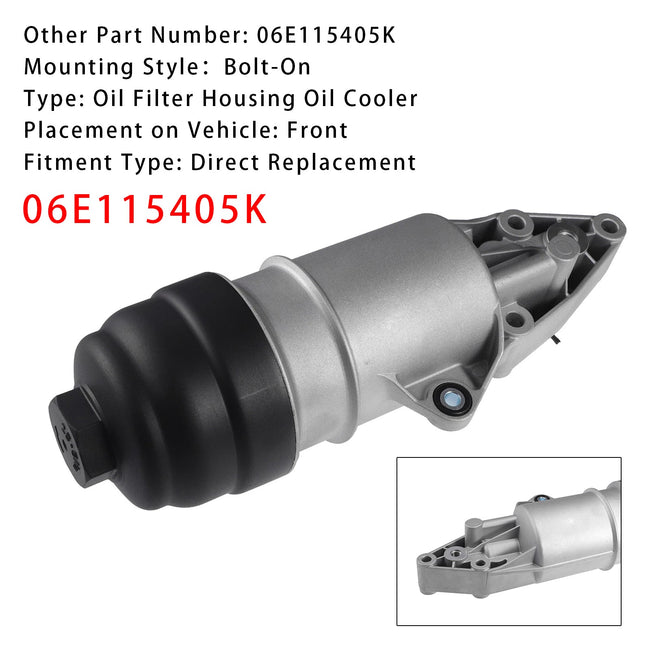 2006-2015 Audi A6 Engine Oil Cooler Oil Filter Assembly 06E115405K