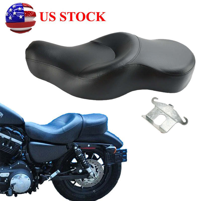 Sportster XL883N Black For 2004-2018 2-up Seat Driver&Passenger Leather XL1200N