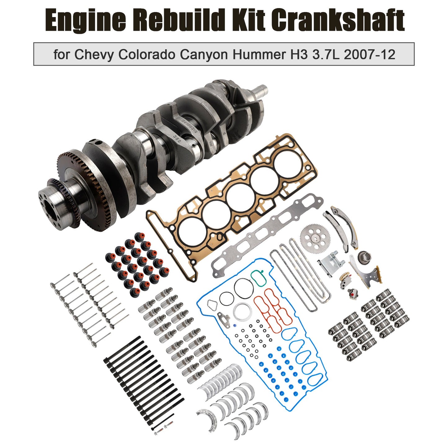 2007-2008 Isuzu I-370 3.7L 3654CC 223CID L5 DOHC Engine Rebuild Kit Crankshaft 89017791 HS26390PT