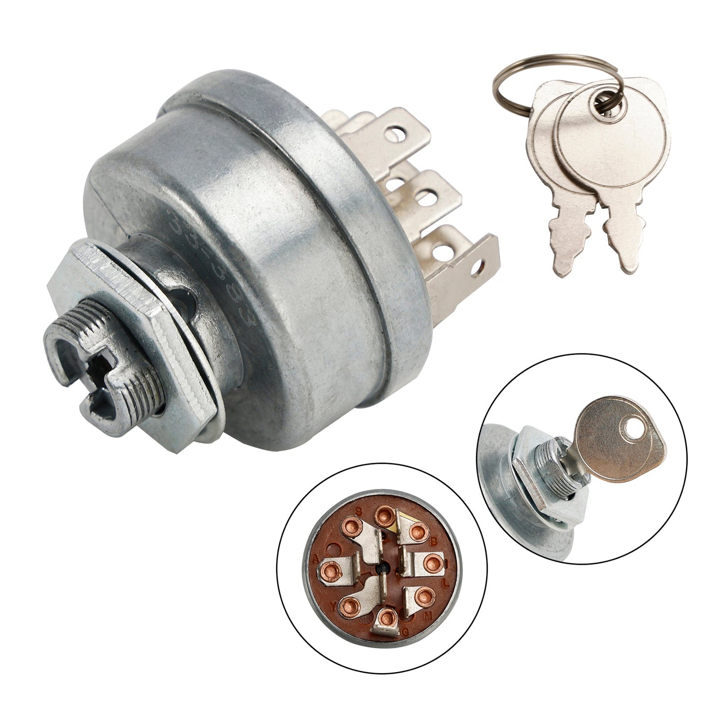 33-383 Ignition Switch With Keys Compatible With Murray 092556 140301 7 Post