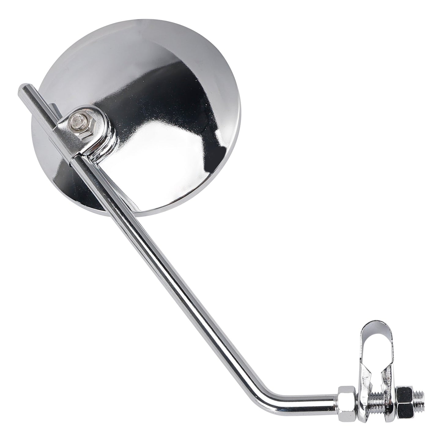 Pair Universal Motorcycle 4" Chrome Clamp-On Mirrors - Round for 7/8" in Bars