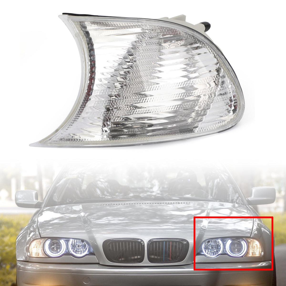 Pair Left+Right Corner Lights Turn Signal Lamps For BMW E46 2 Doors 1998-2001