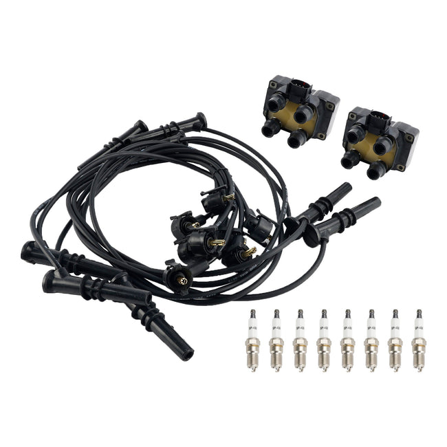 1992-1997 Ford Crown Victoria V8 4.6L 2 Ignition Coil Pack 8 Spark Plugs and Wire Set FD487 SP432