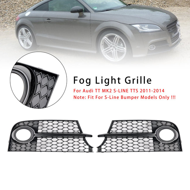 2011-2014 Audi TT MK2 S-Line TTS Honeycomb Front Bumper Fog Light Grille