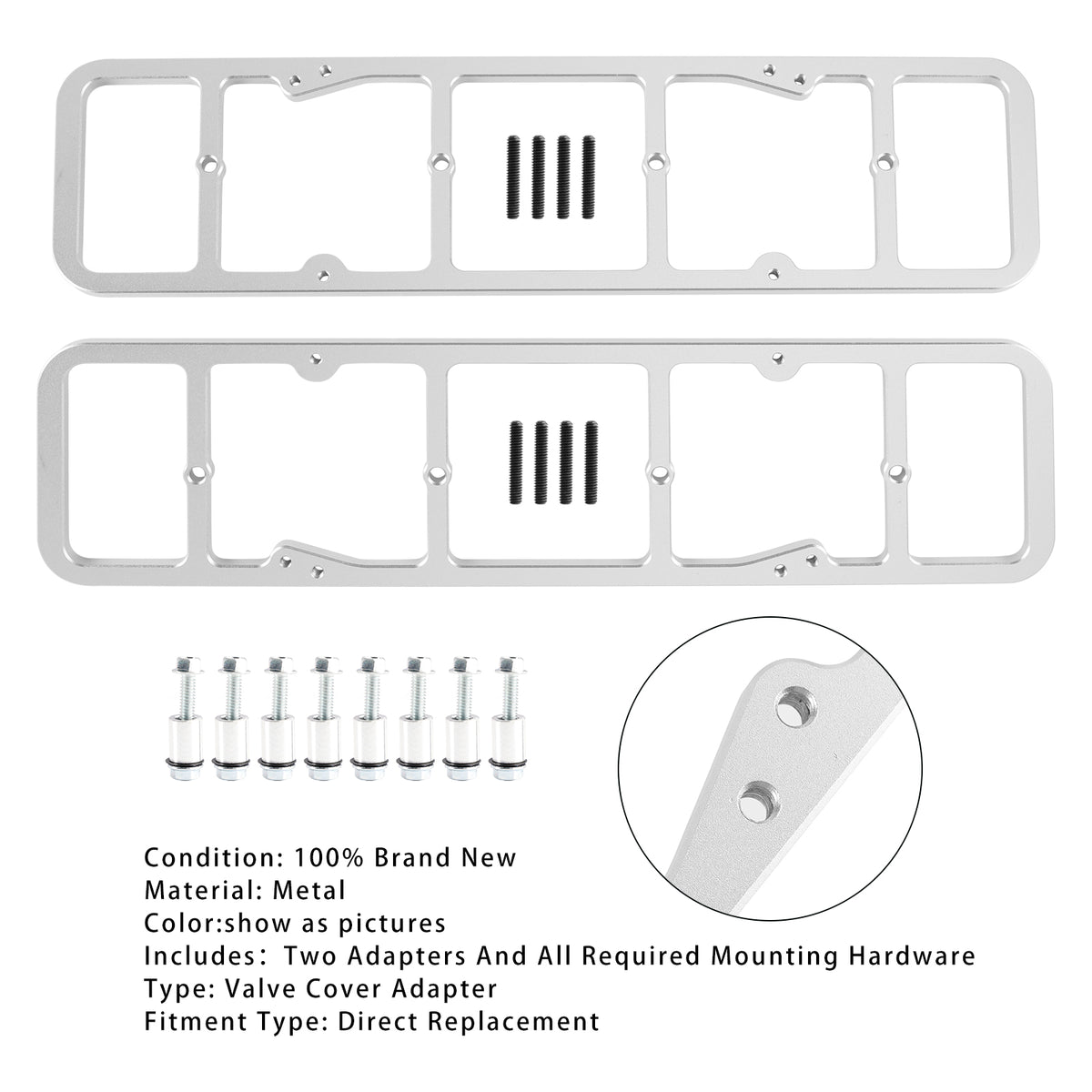 Valve Cover Plate 350 327 Head Perimeter Bolt Cover 55-86 to Center Bolt 87-02