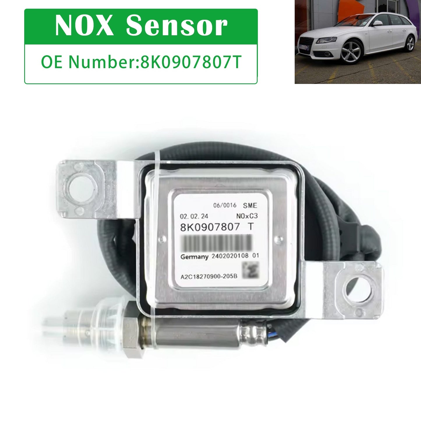 2013-2017 Audi A5 8F7 2.0 TDI Convertible NOX Sensor Pre Cat 8K0907807
