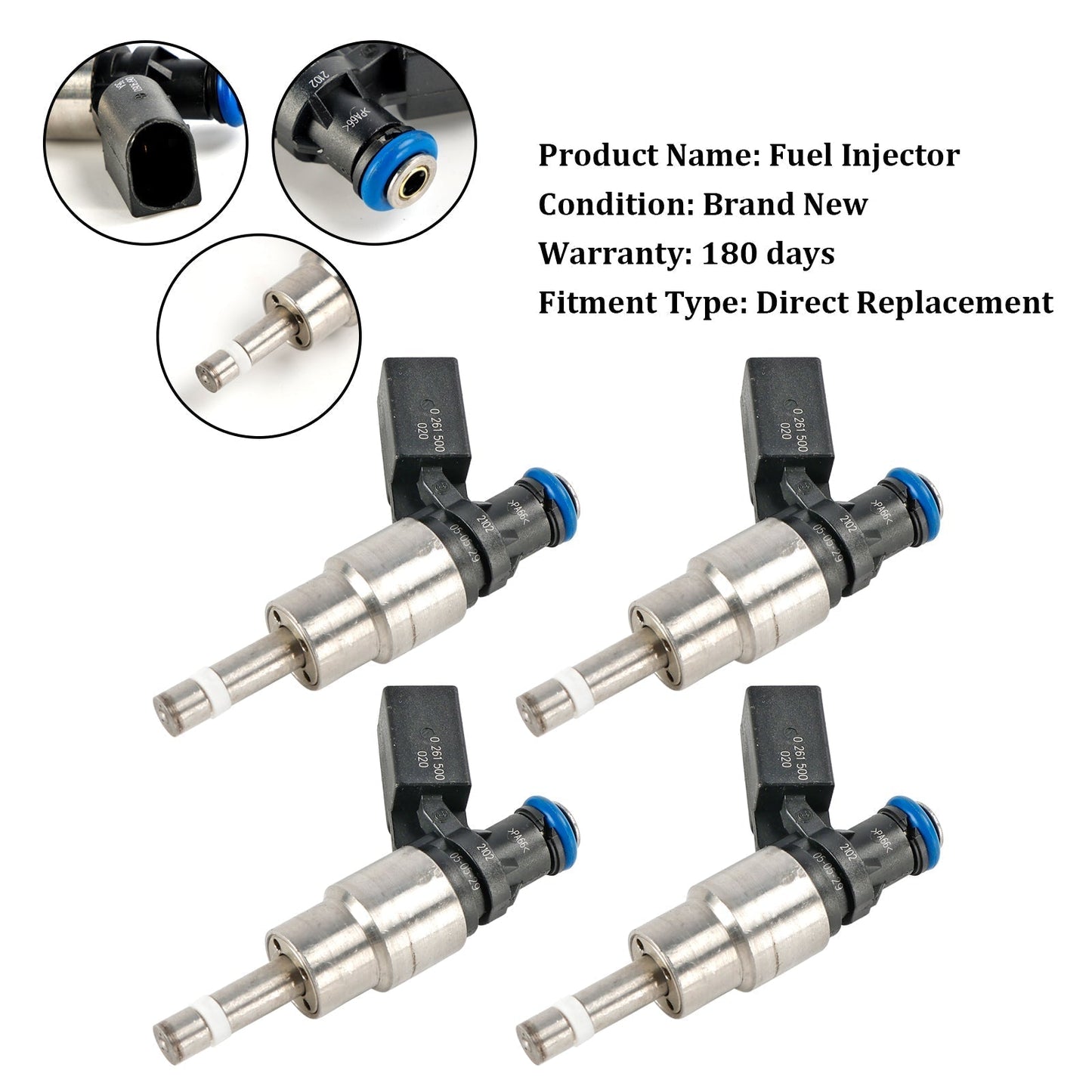 2008-2009 Audi TT 2.0L I4 4PCS Fuel Injector 06F906036A