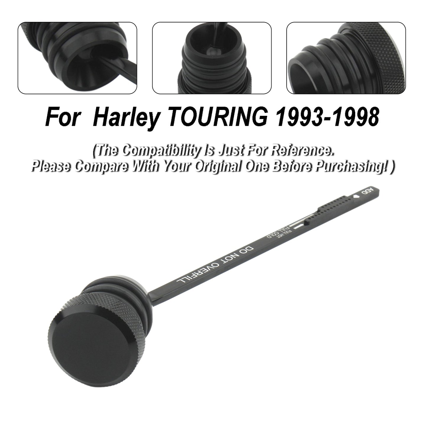 1993-1998 Harley TOURING FLHT FLHS FLTC Oil Dipstick Tank Cap Plug 0710-0002