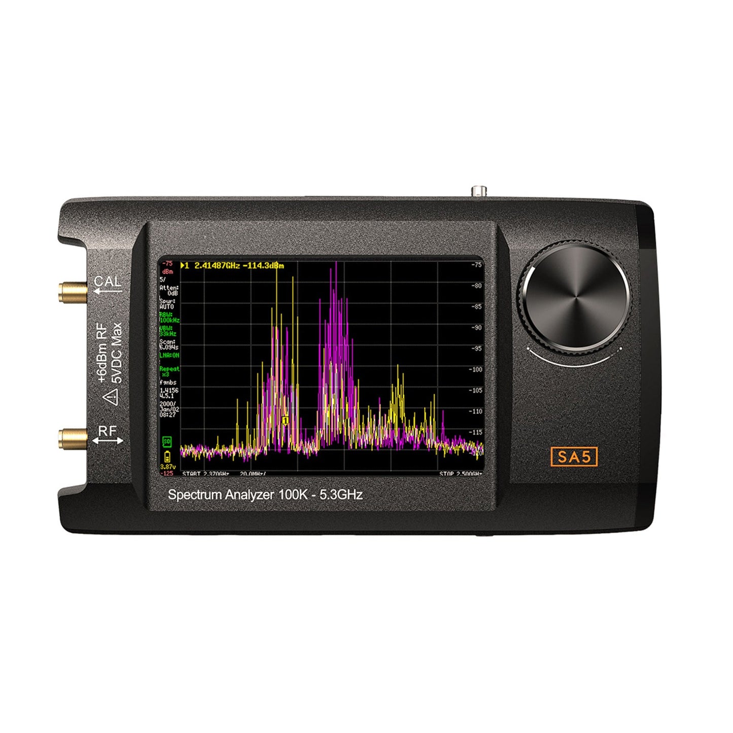 4" IPS LCD SA5 Multifunctionl Spectrum Analyzer 100k-5.3GHz Signal Generator