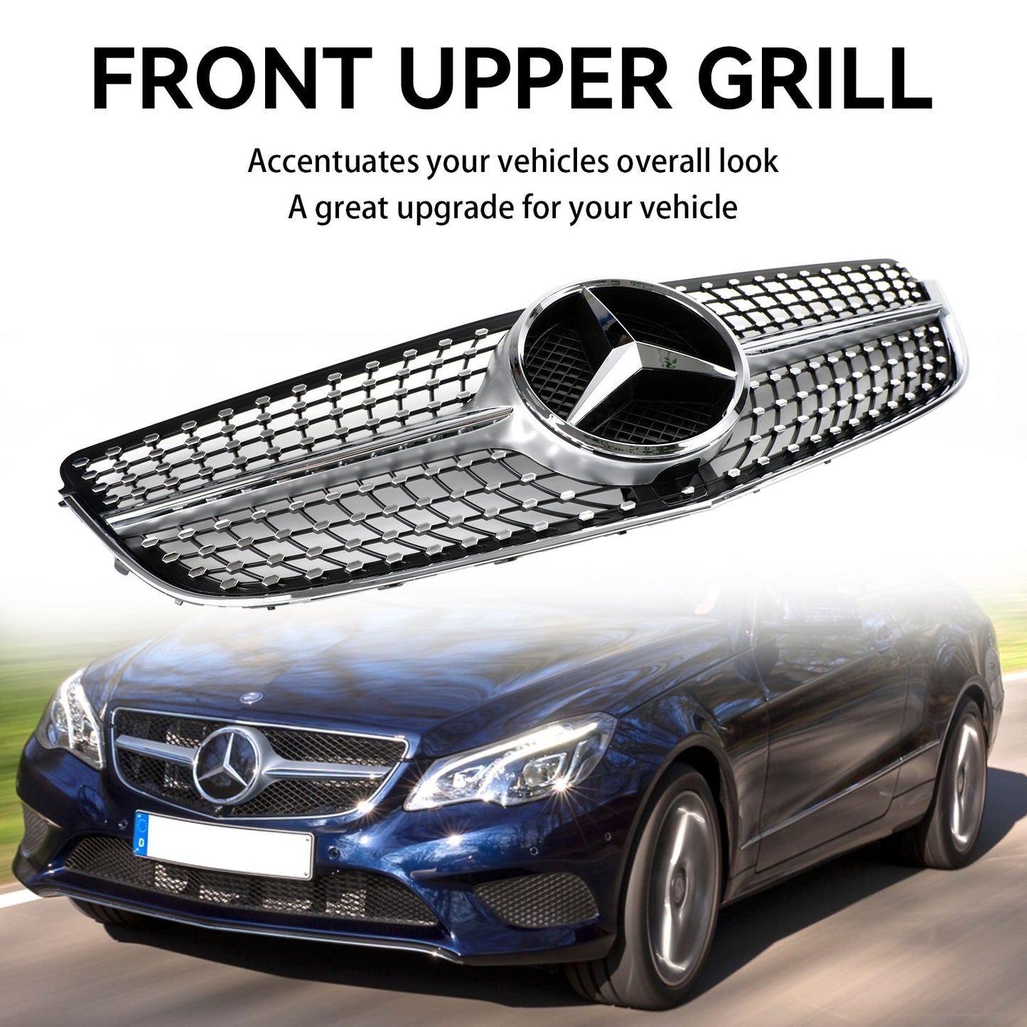 W207 /C207 E-CLASS 2014-2017 Mercedes Benz Grill Coupe Front Bumper Grille Grill Diamond