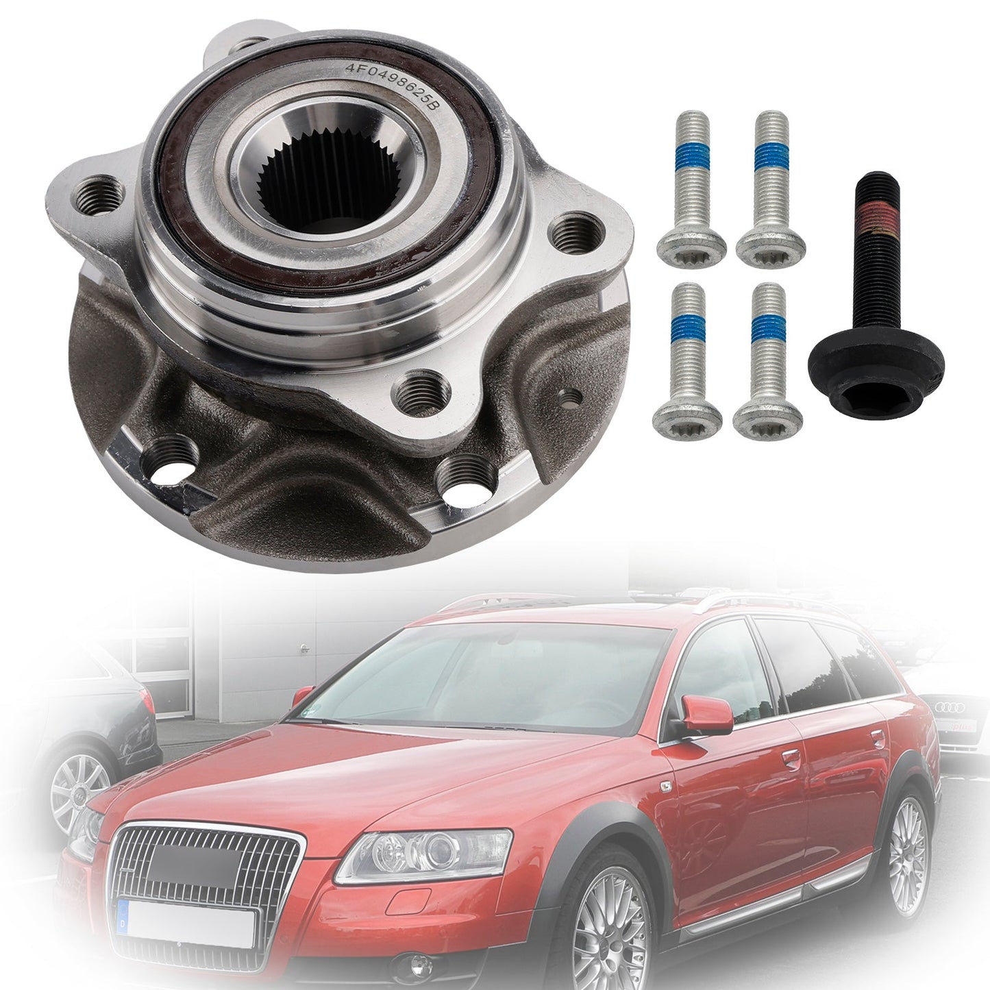 2007-2009 Audi S8 V10 5.2L Rear Wheel Hub Bearing Assembly 4D0407613E