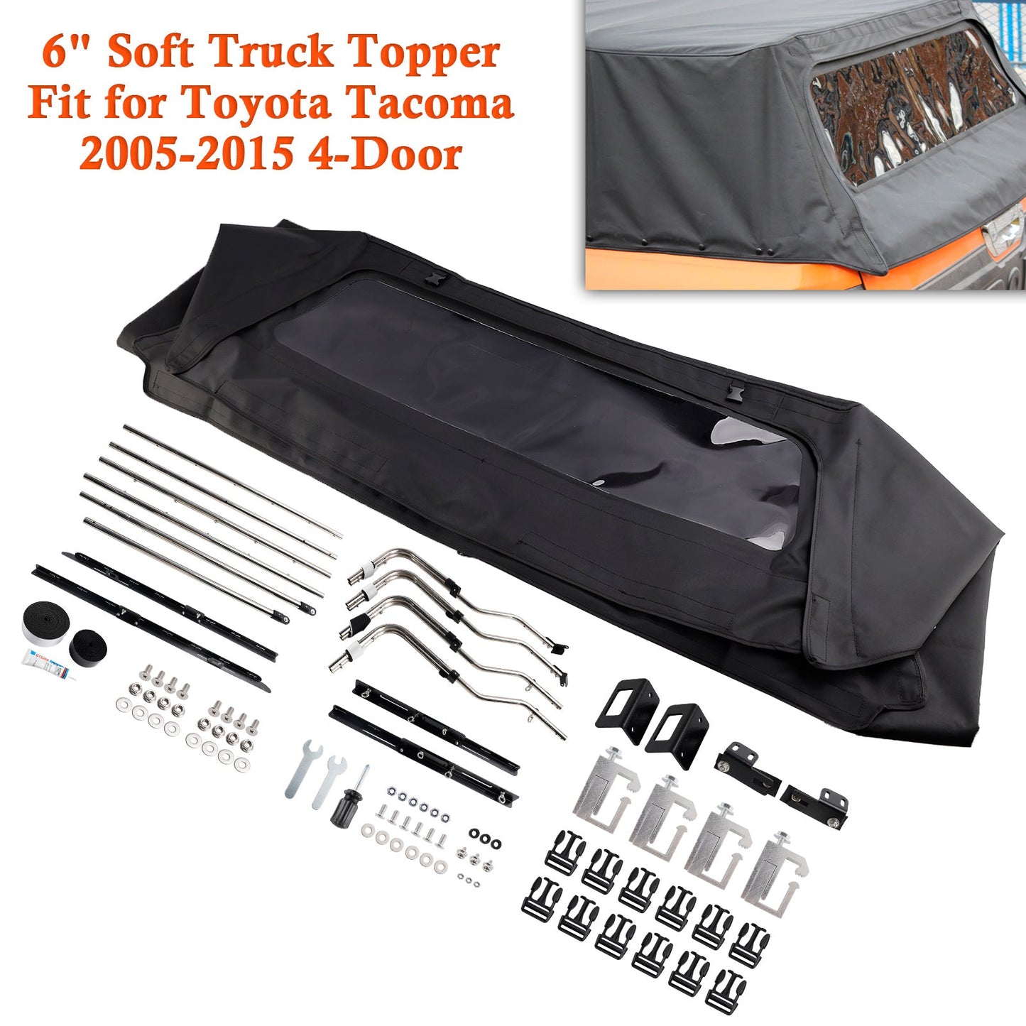 2005-2015 Toyota Tacoma 4-Door 6" Soft Truck Topper