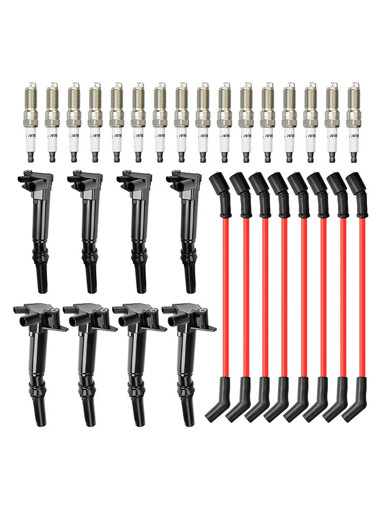 2018-2019 Ford E-350 Super Duty 6.2L V8 8 Ignition Coil+16 Spark Plug+8 Wires UF834 UF865 HL3Z-12029-C